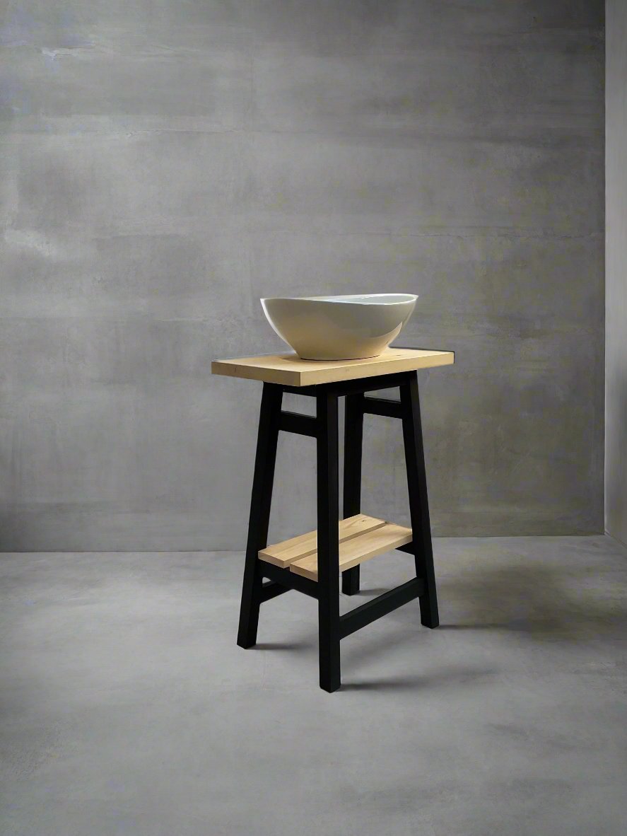 Black vanity bowl wash stand, free standing unit to support your vanity basin 